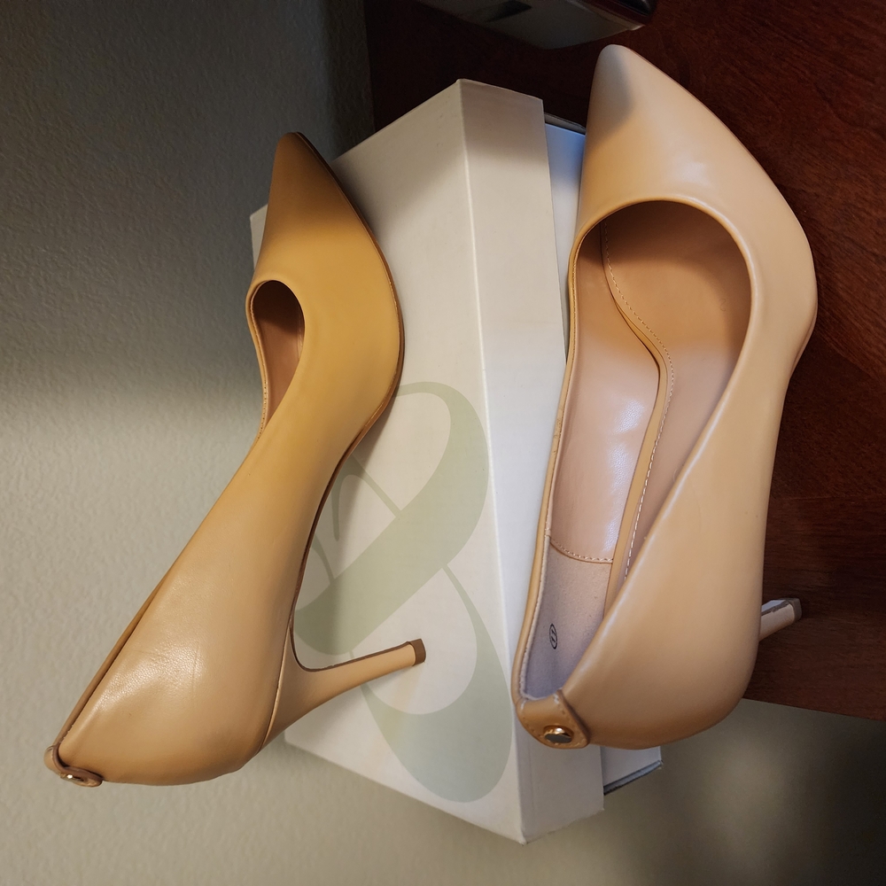 Tan High-Heeled Pumps